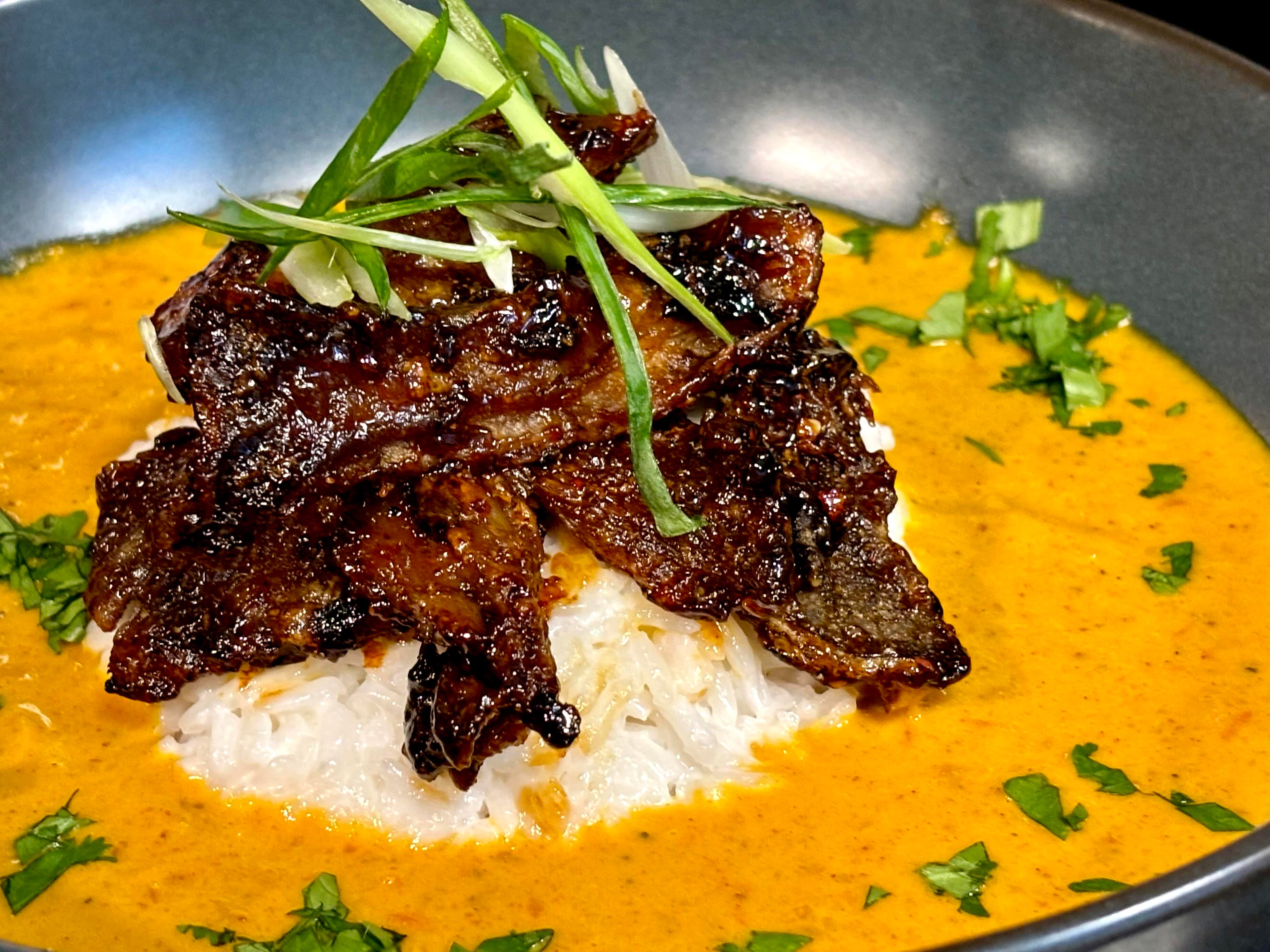 Amber Root Butter Curry with Crispy Glazed Mushroom